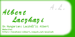 albert laczhazi business card